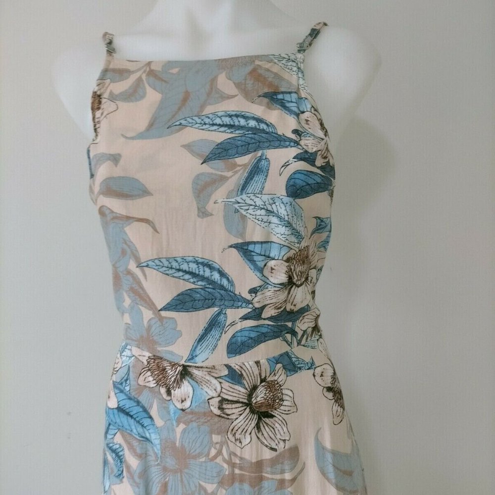 Tree Of Life Carpe Diem Pink Floral Midi Dress Size L Sleeveless Open Back - Picture 5 of 7